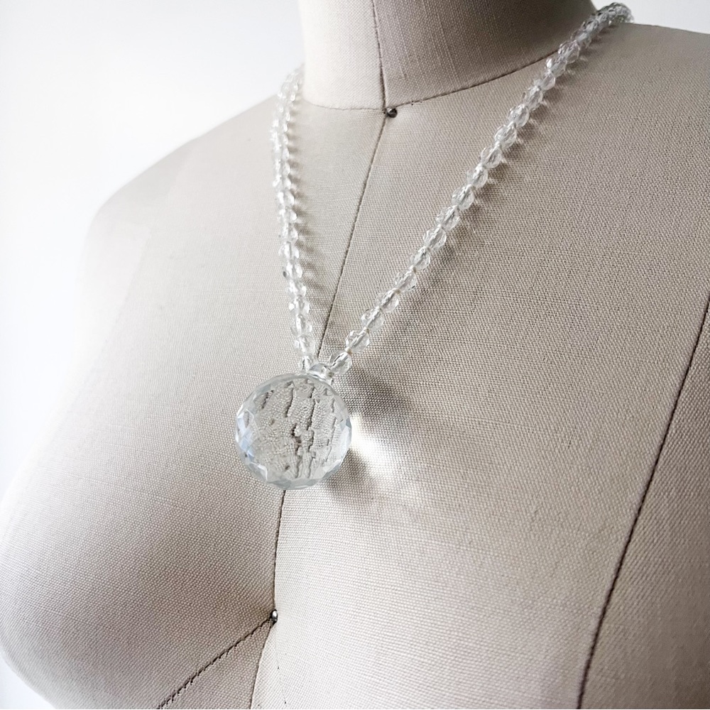 Vintage Vogue • Clear Crystal Beaded Necklace